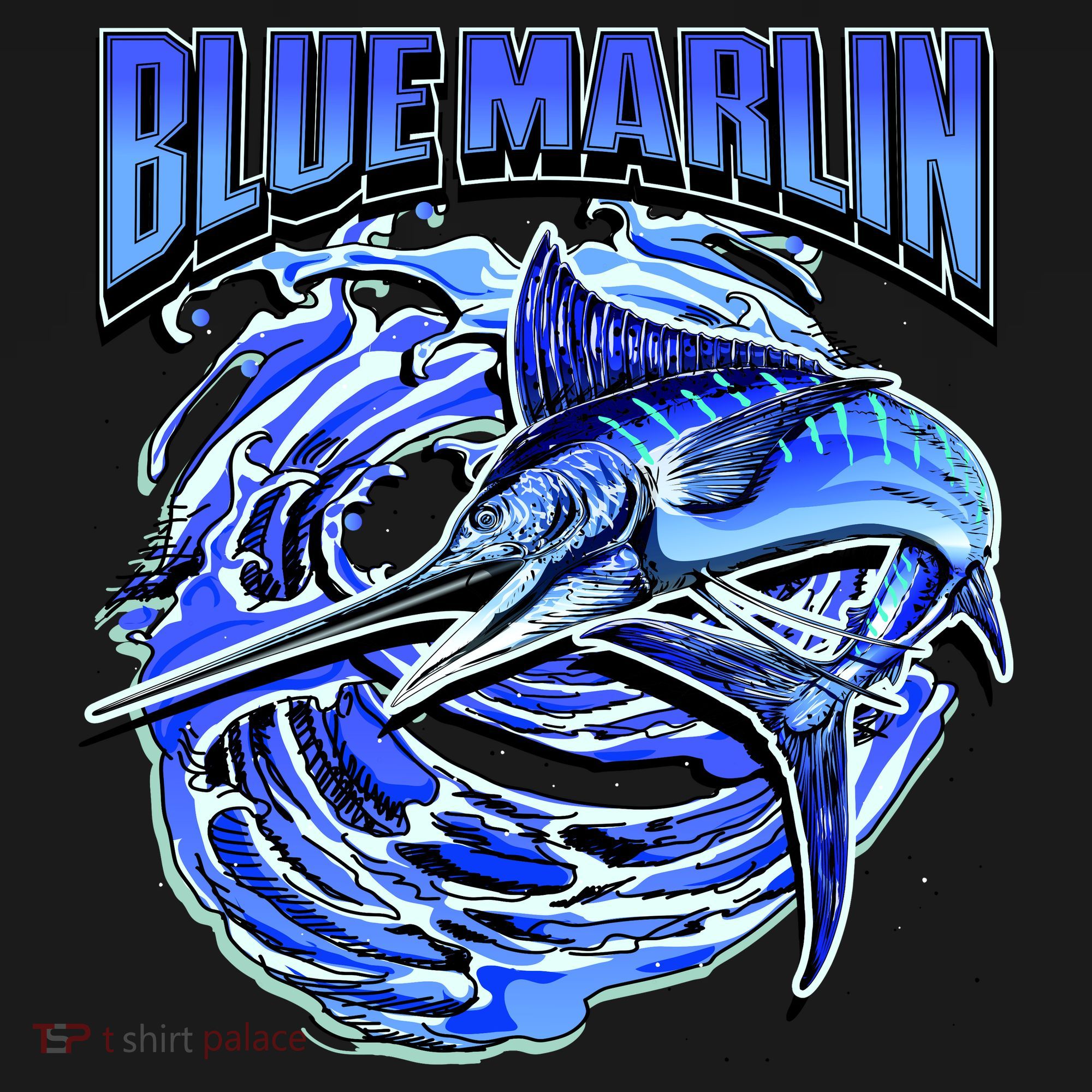 Blue Marlin Action Shot Fishing Backpack