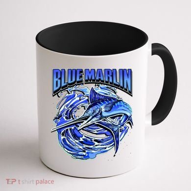 Blue Marlin Action Shot Fishing Coffee Mug back
