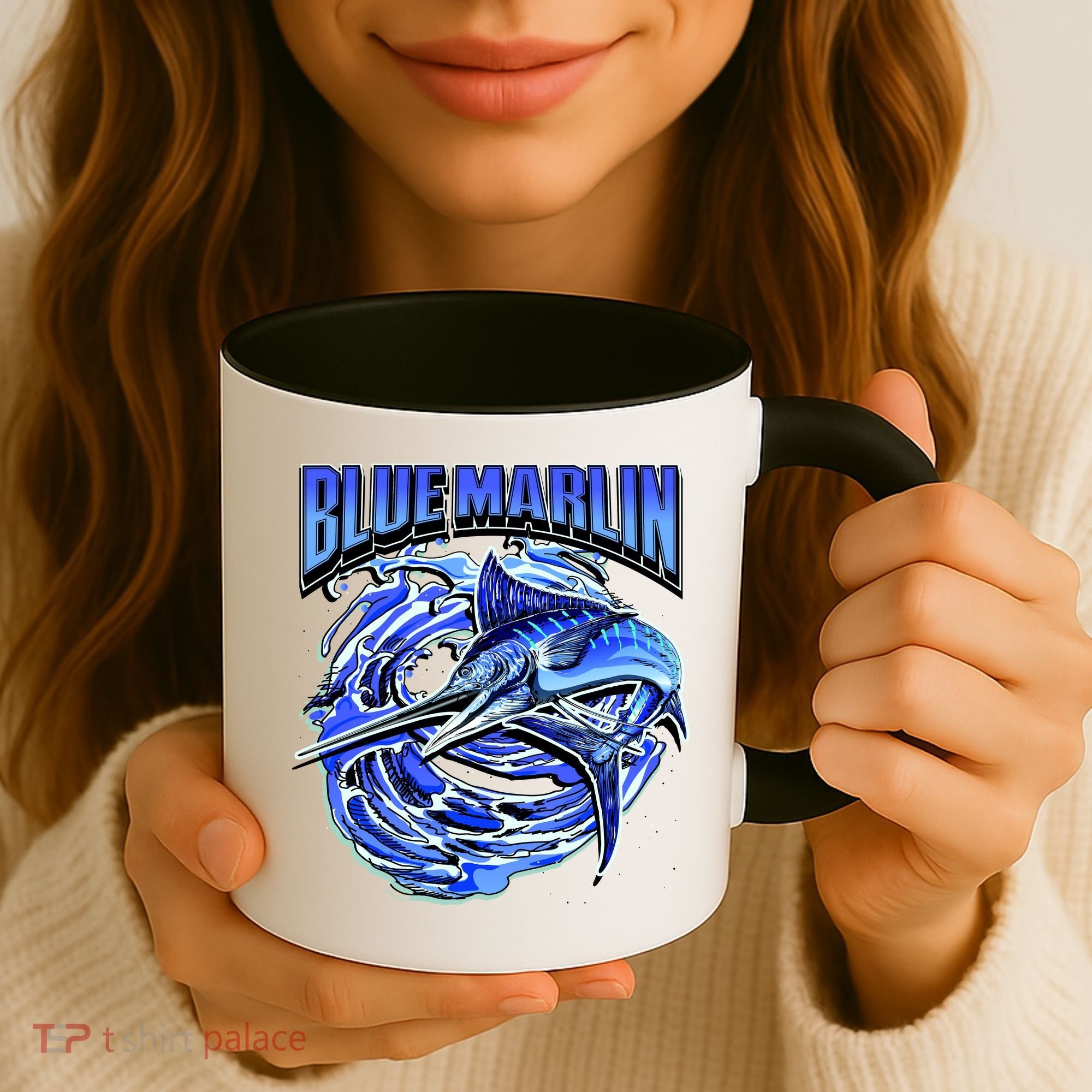 Blue Marlin Action Shot Fishing Coffee Mug