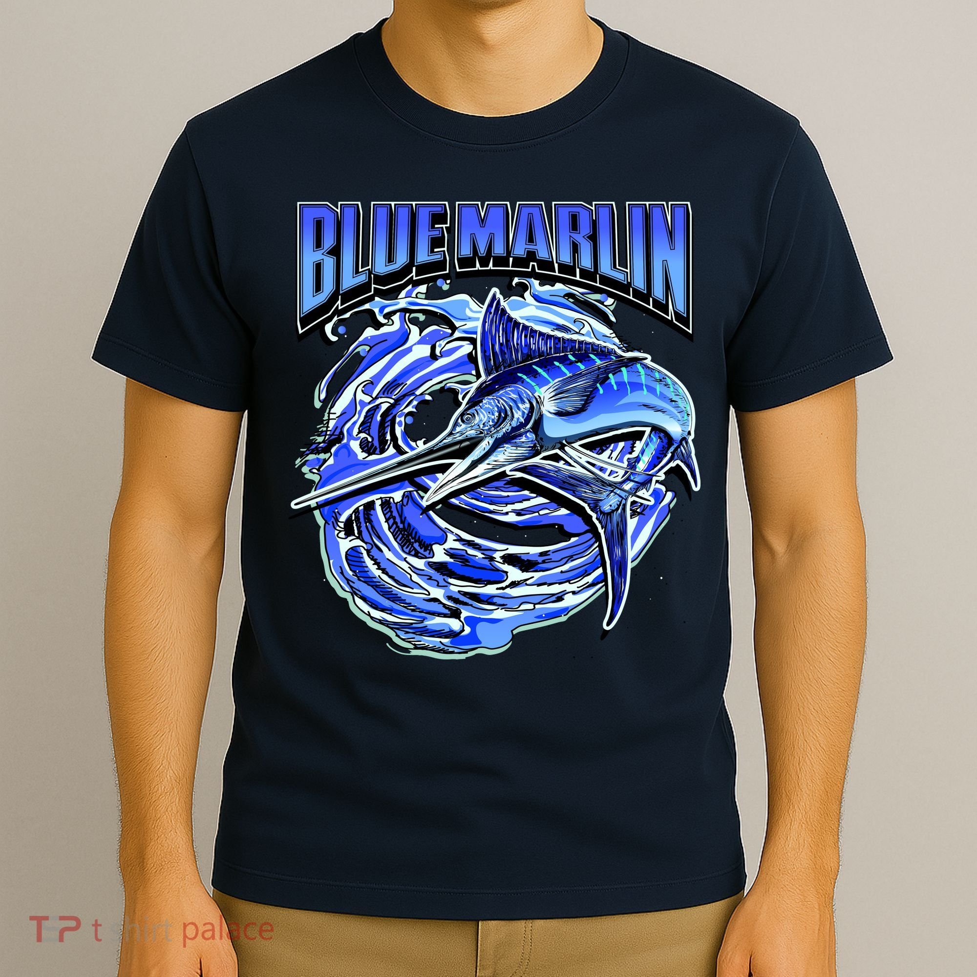Blue Marlin Action Shot Fishing T-Shirt