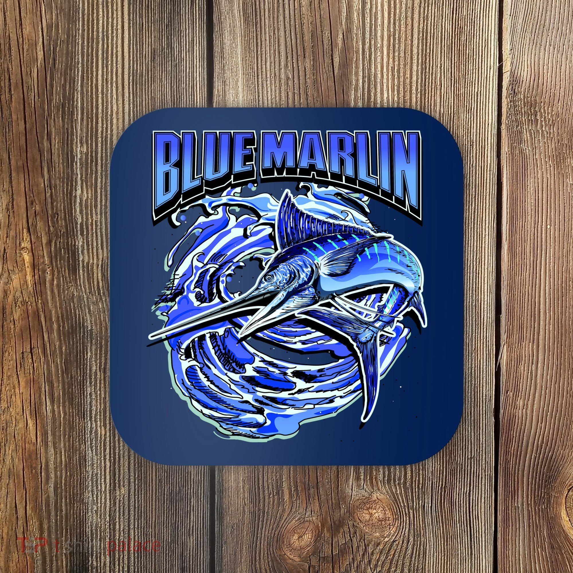 Blue Marlin Action Shot Fishing Coaster