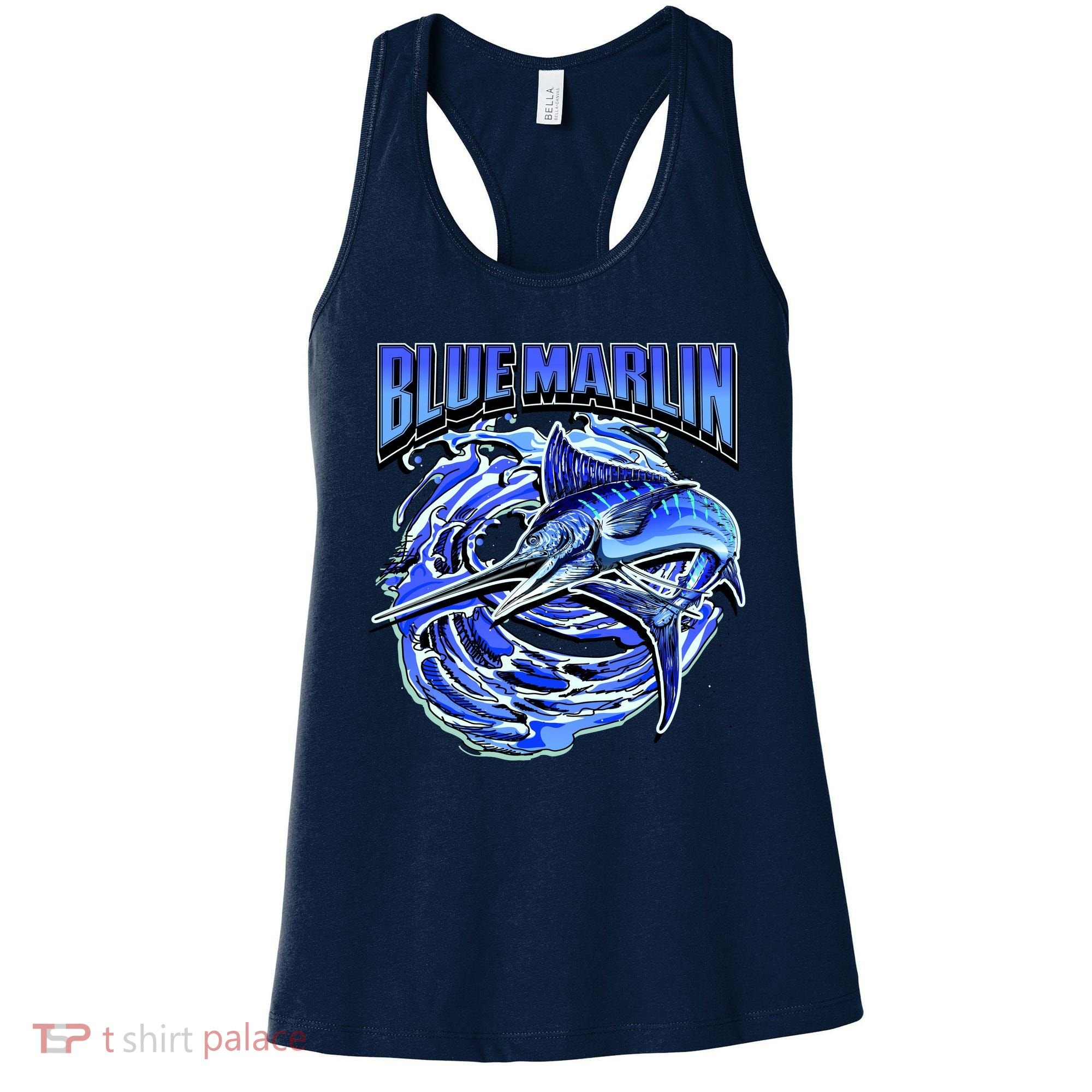 Blue Marlin Action Shot Fishing Women's Tank Top