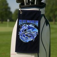 Blue Marlin Action Shot Fishing Golf Towel thumb 2