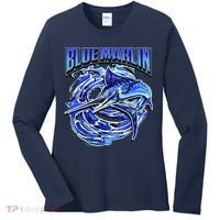 Blue Marlin Action Shot Fishing Women's Long Sleeve Shirt thumb 0