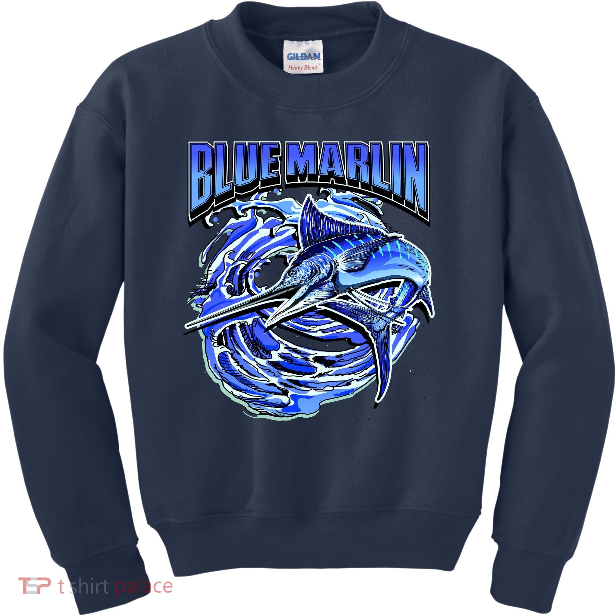 Blue Marlin Action Shot Fishing Kids Sweatshirt