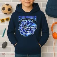 Blue Marlin Action Shot Fishing Kids Hoodie thumb 2