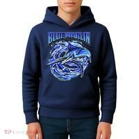 Blue Marlin Action Shot Fishing Kids Hoodie thumb 4