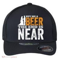 Buy Me A Beer The End Is Near Funny Getting Married Groom Flexfit Unipanel Trucker Cap thumb 0