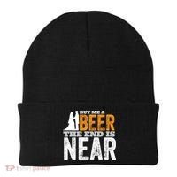 Buy Me A Beer The End Is Near Funny Getting Married Groom Beanie thumb 0