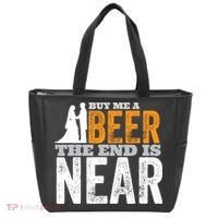 Buy Me A Beer The End Is Near Funny Getting Married Groom Tote Bag thumb 0