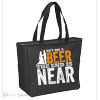 Buy Me A Beer The End Is Near Funny Getting Married Groom Tote Bag thumb 2