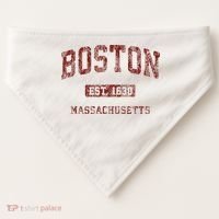 Boston Massachusetts Athletic Throwback USA-Made Doggie Bandana thumb 0
