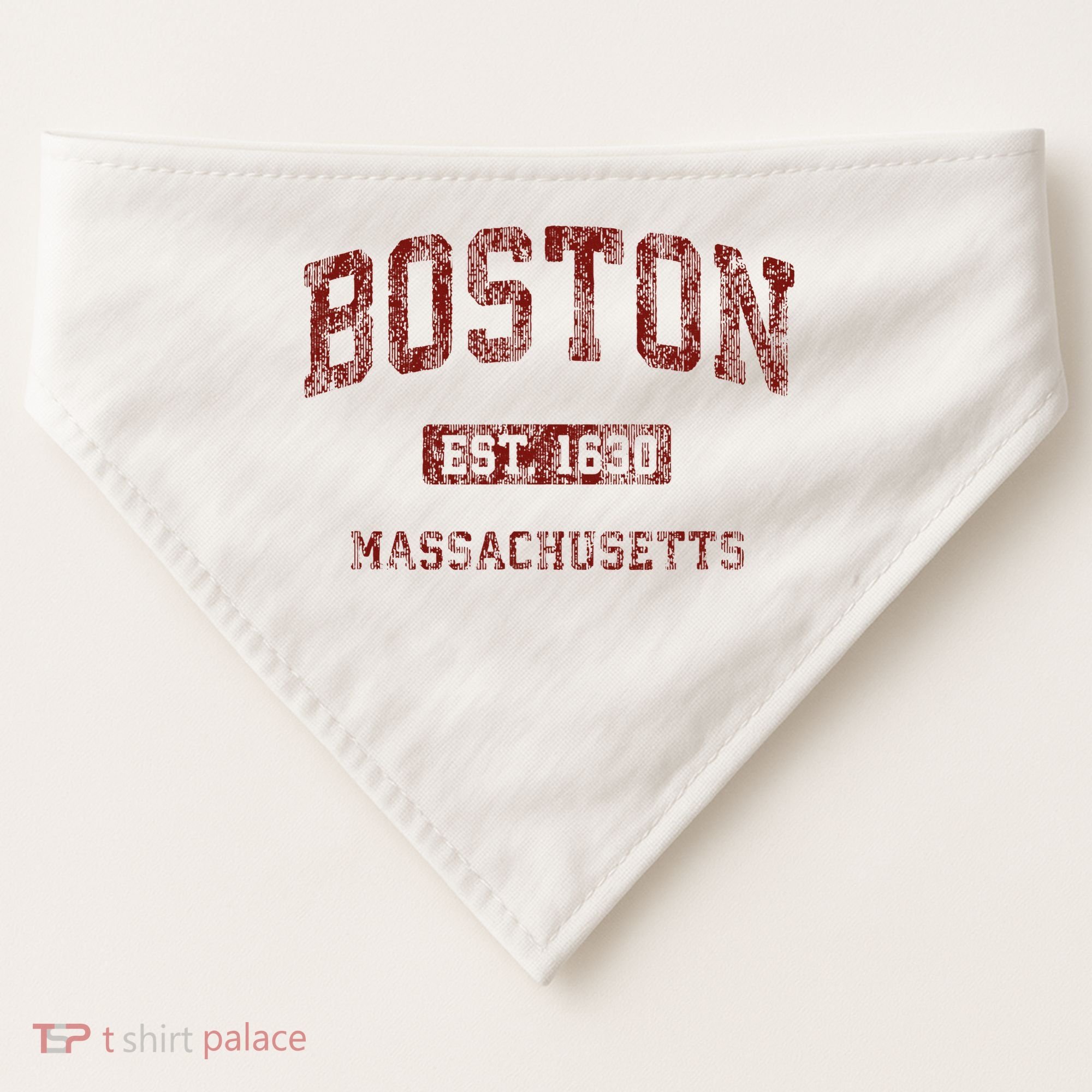 Boston Massachusetts Athletic Throwback USA-Made Doggie Bandana