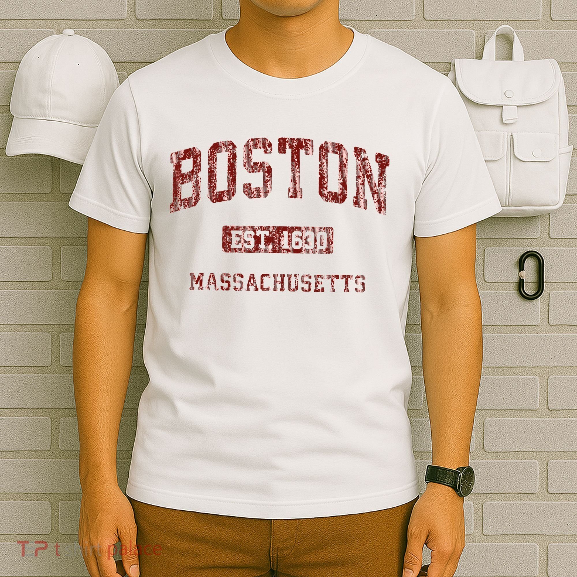 Boston Massachusetts Athletic Throwback T-Shirt