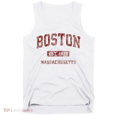 Boston Massachusetts Athletic Throwback Tank Top