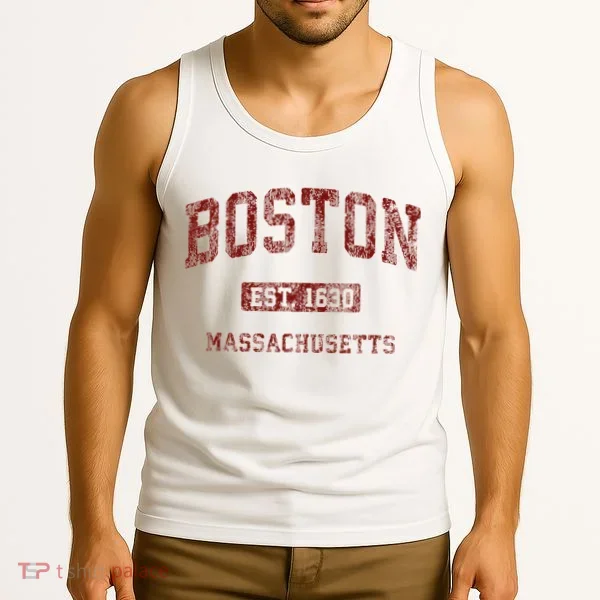 Boston Massachusetts Athletic Throwback Tank Top