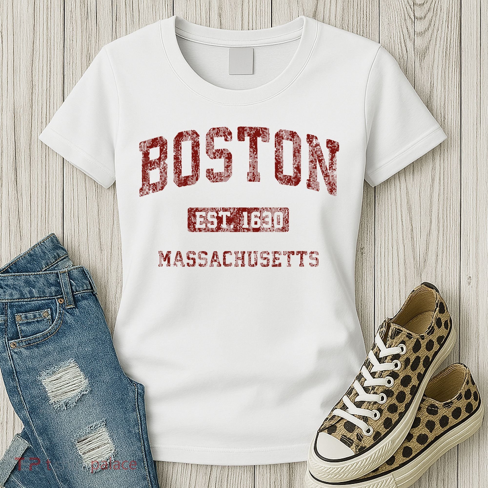 Boston Massachusetts Athletic Throwback Women's T-Shirt
