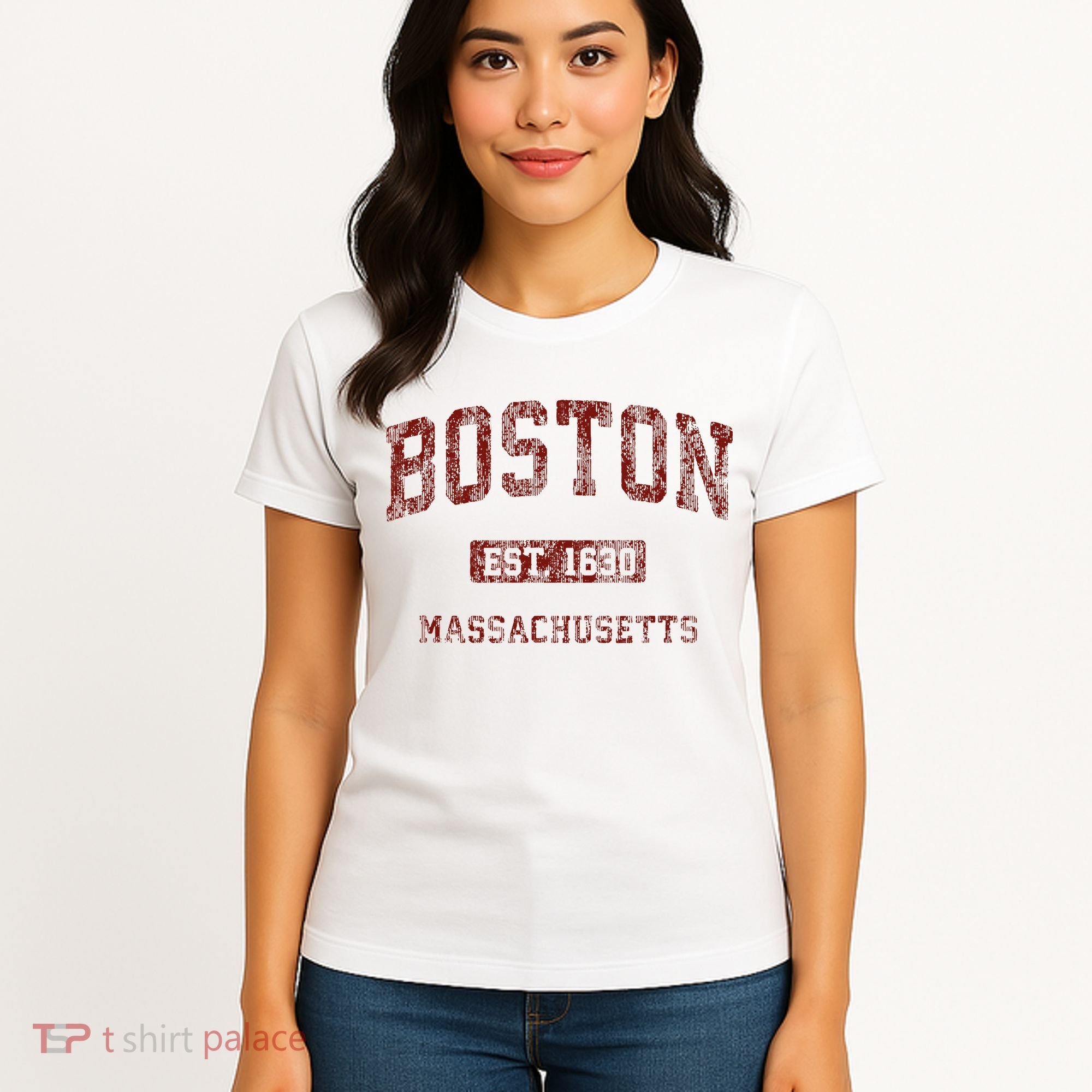 Boston Massachusetts Athletic Throwback Women's T-Shirt
