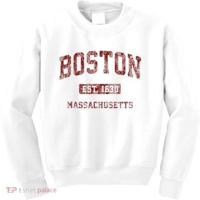 Boston Massachusetts Athletic Throwback Kids Sweatshirt