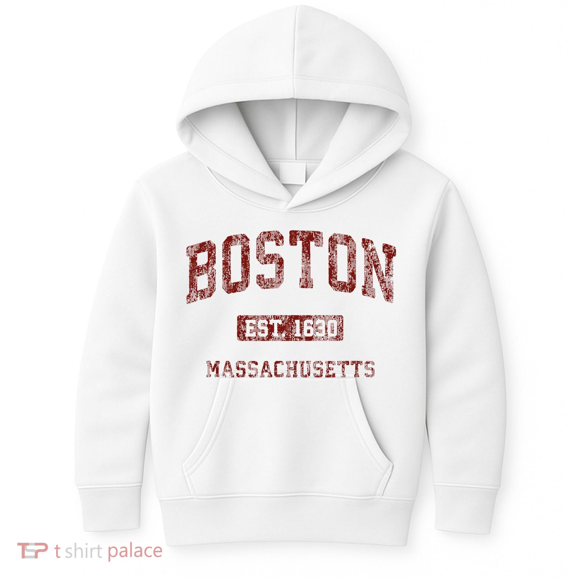 Boston Massachusetts Athletic Throwback Kids Hoodie