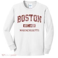 Boston Massachusetts Athletic Throwback Kids Long Sleeve Shirt thumb 0