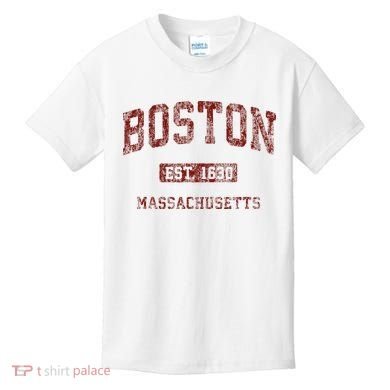 Boston Massachusetts Athletic Throwback Kids T-Shirt