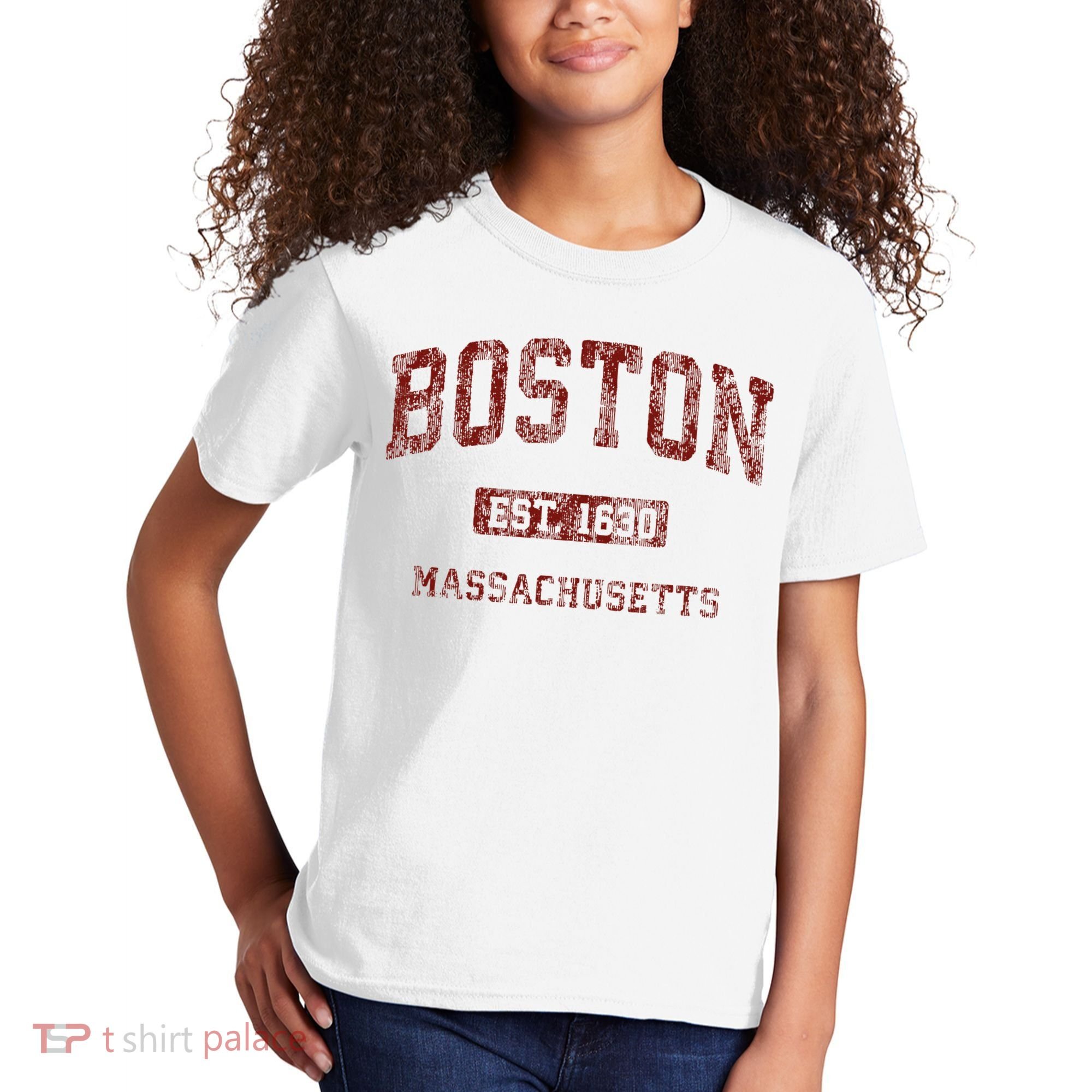 Boston Massachusetts Athletic Throwback Kids T-Shirt