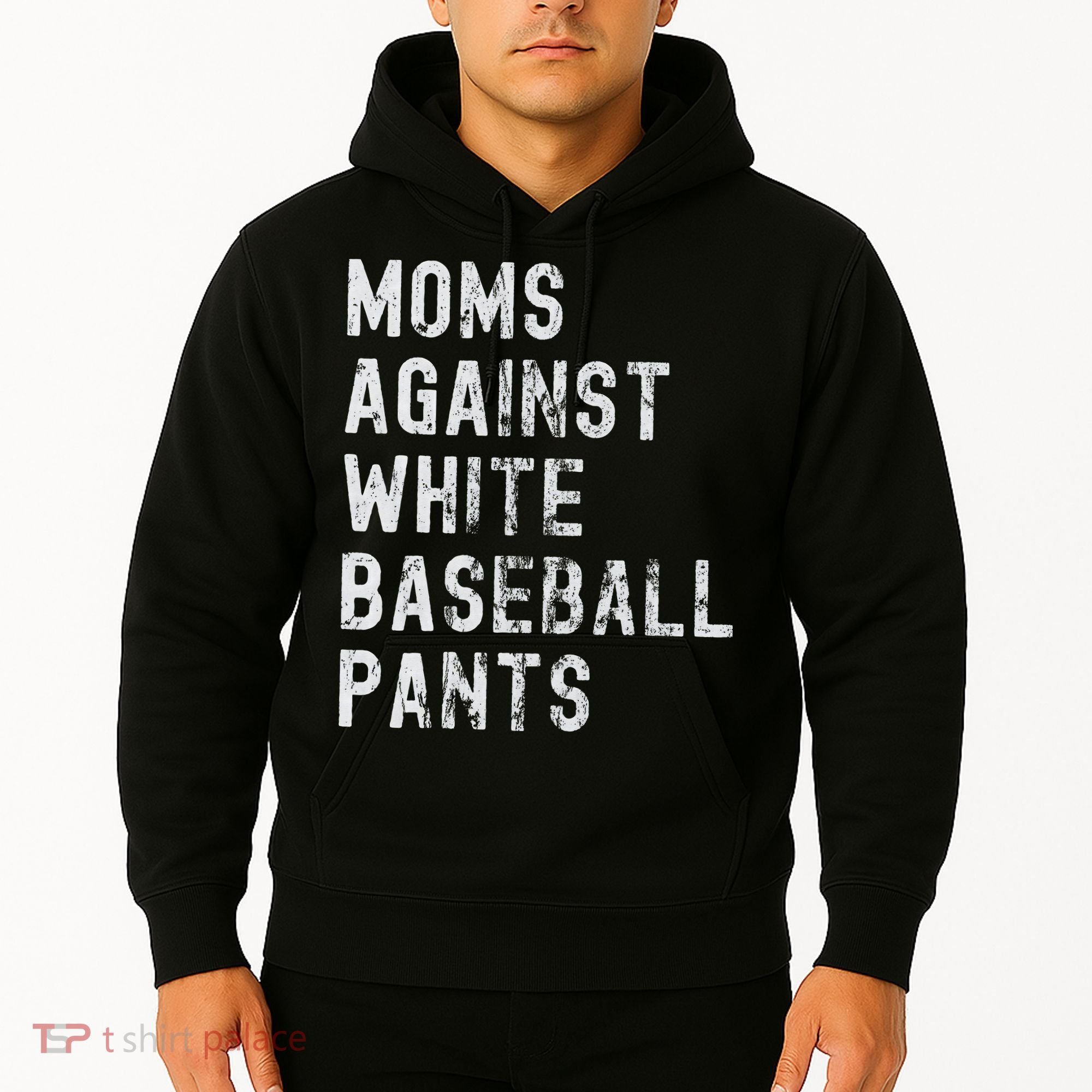 Baseball Mom Against White Baseball Pants Hoodie