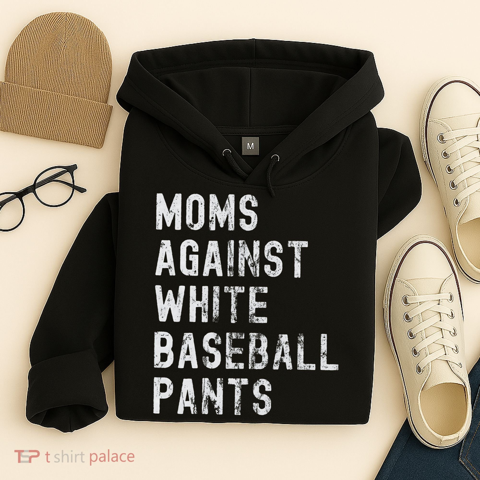Baseball Mom Against White Baseball Pants Hoodie