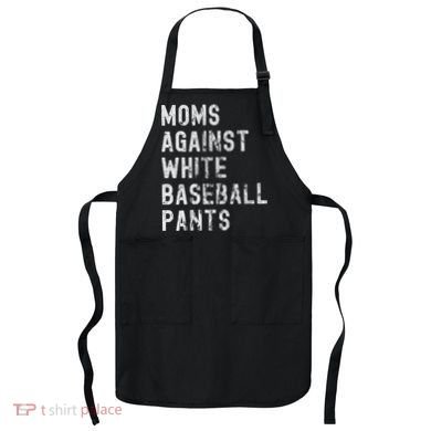 Baseball Mom Against White Baseball Pants Apron