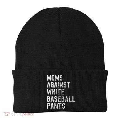 Baseball Mom Against White Baseball Pants Beanie