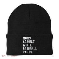 Baseball Mom Against White Baseball Pants Beanie thumb 0