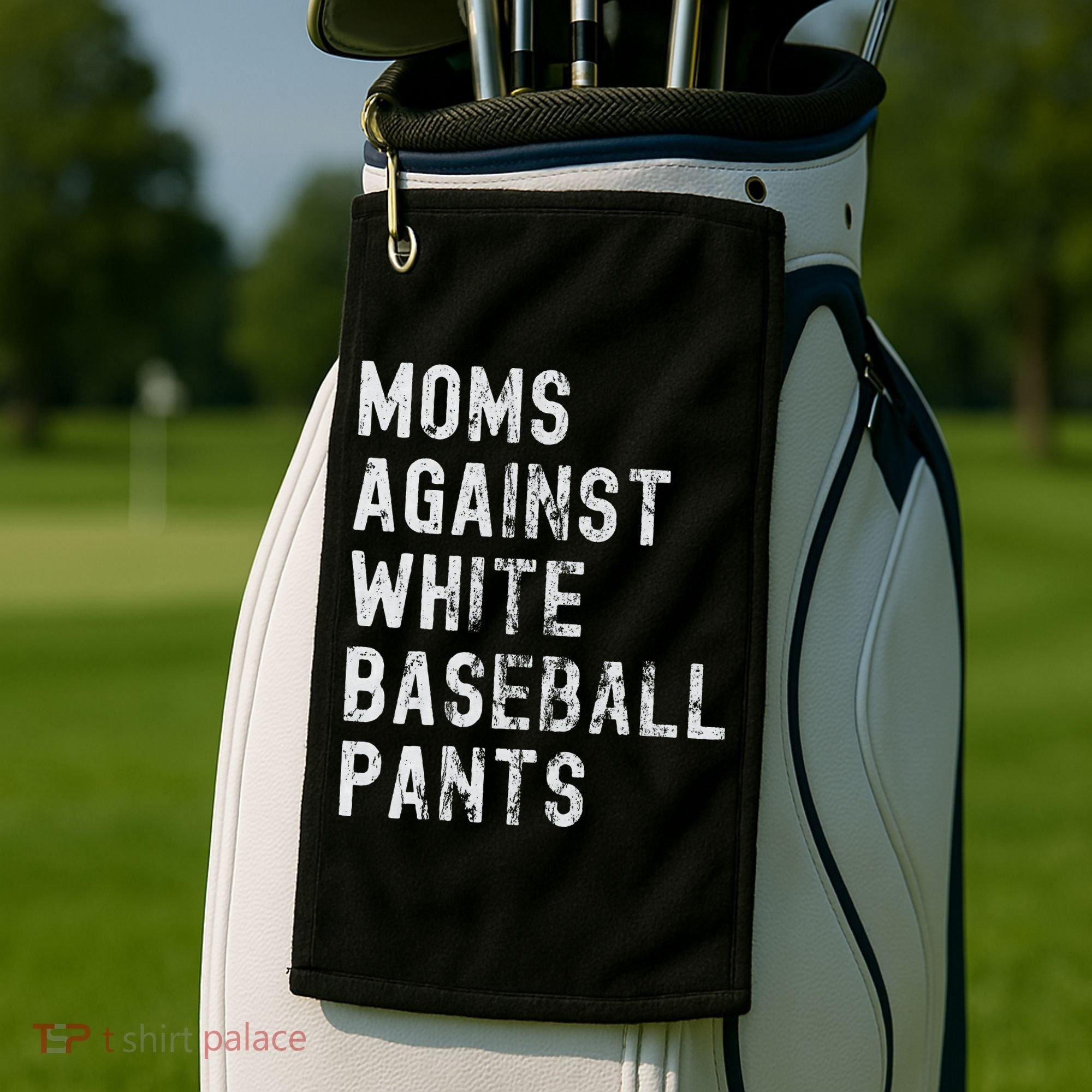 Baseball Mom Against White Baseball Pants Golf Towel