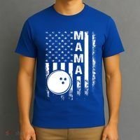 Bowling Mama American Flag Vintage Christmas Xmas Gift T-Shirt thumb 3
