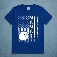 Bowling Mama American Flag Vintage Christmas Xmas Gift T-Shirt thumb 5