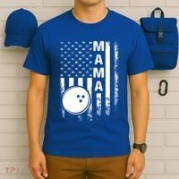 Bowling Mama American Flag Vintage Christmas Xmas Gift T-Shirt thumb 6