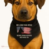 Belgian Malinois American Flag USA-Made Doggie Bandana thumb 1
