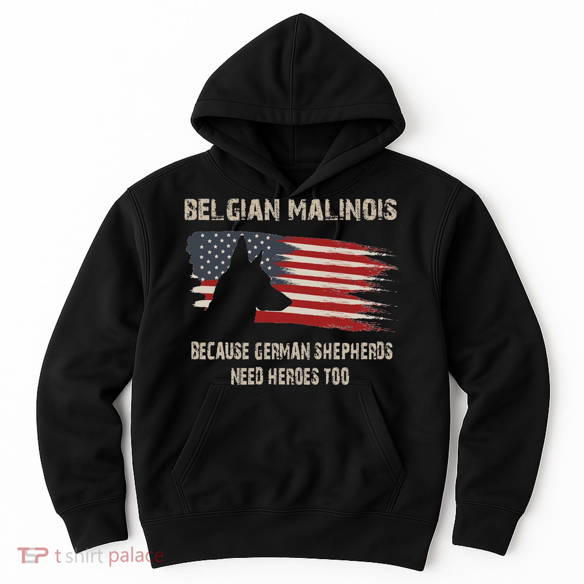 Belgian Malinois American Flag Hoodie
