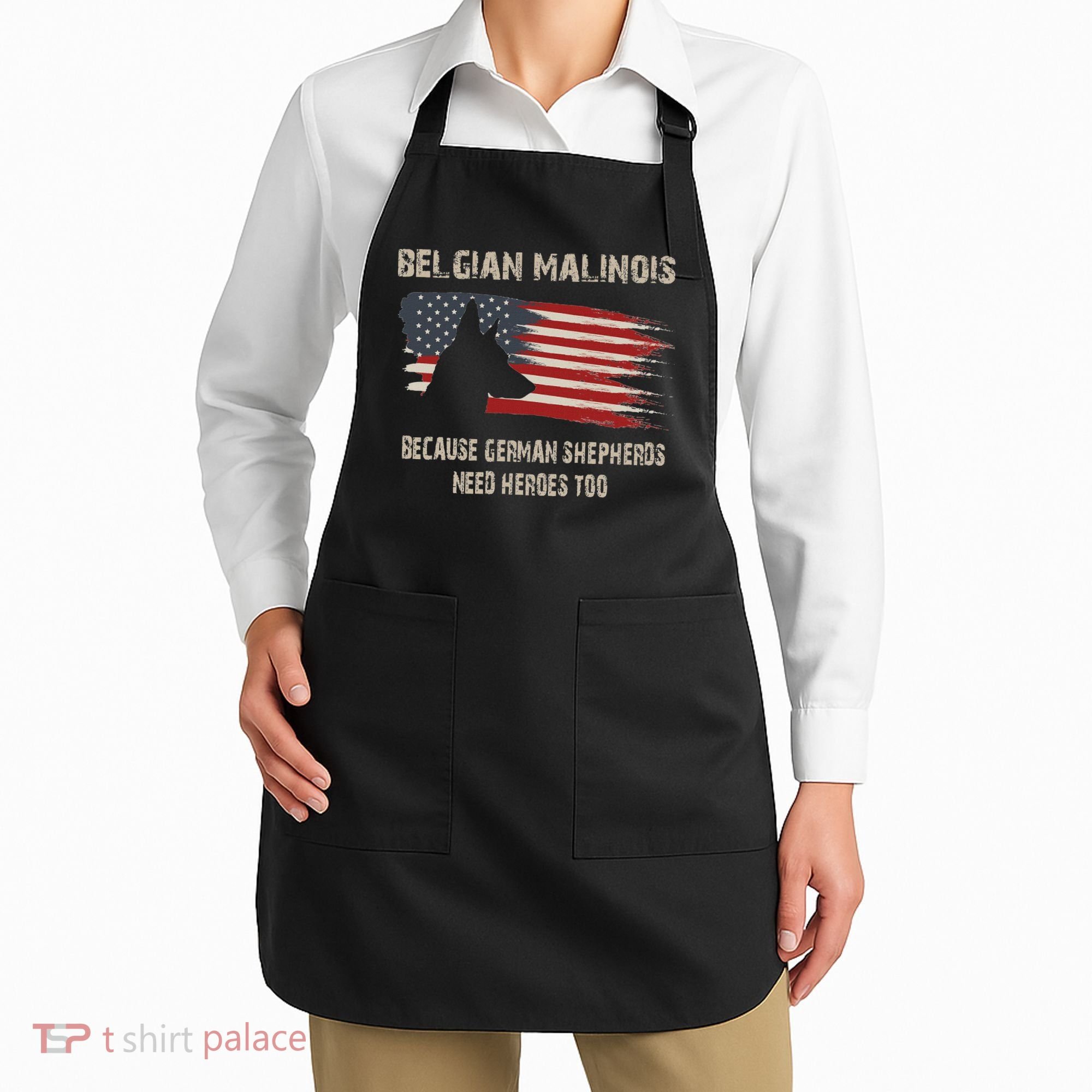 Belgian Malinois American Flag Apron