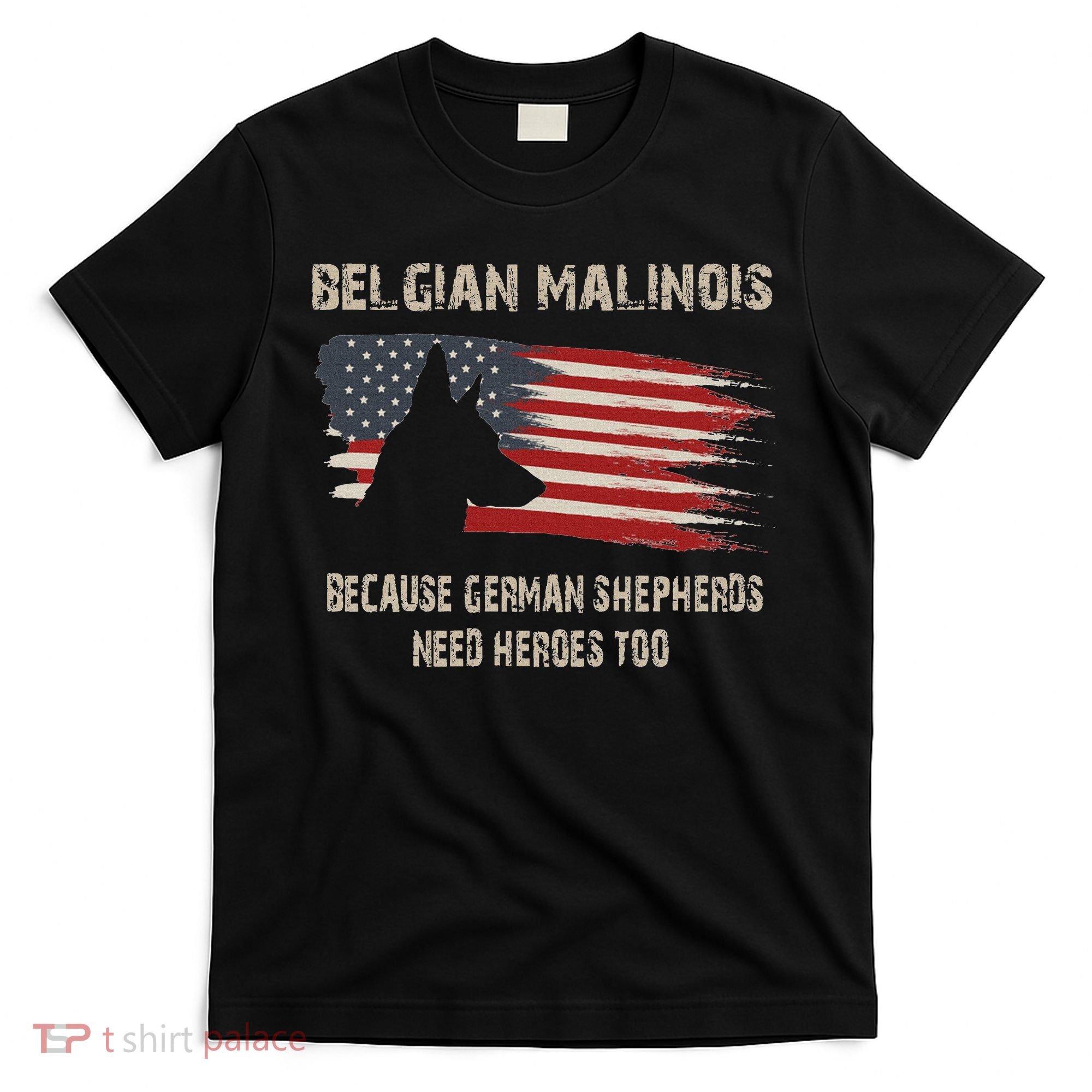 Belgian Malinois American Flag T-Shirt