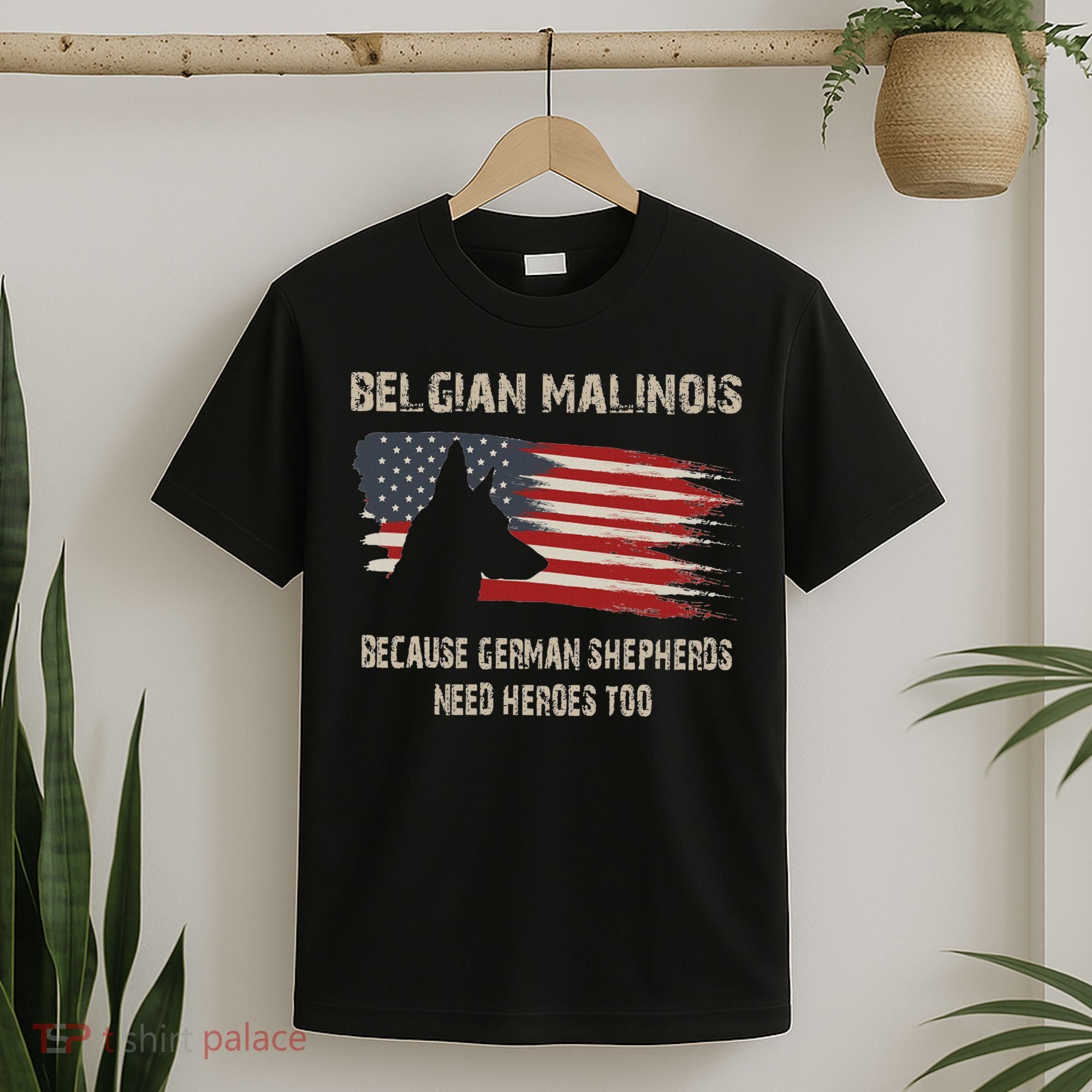 Belgian Malinois American Flag T-Shirt
