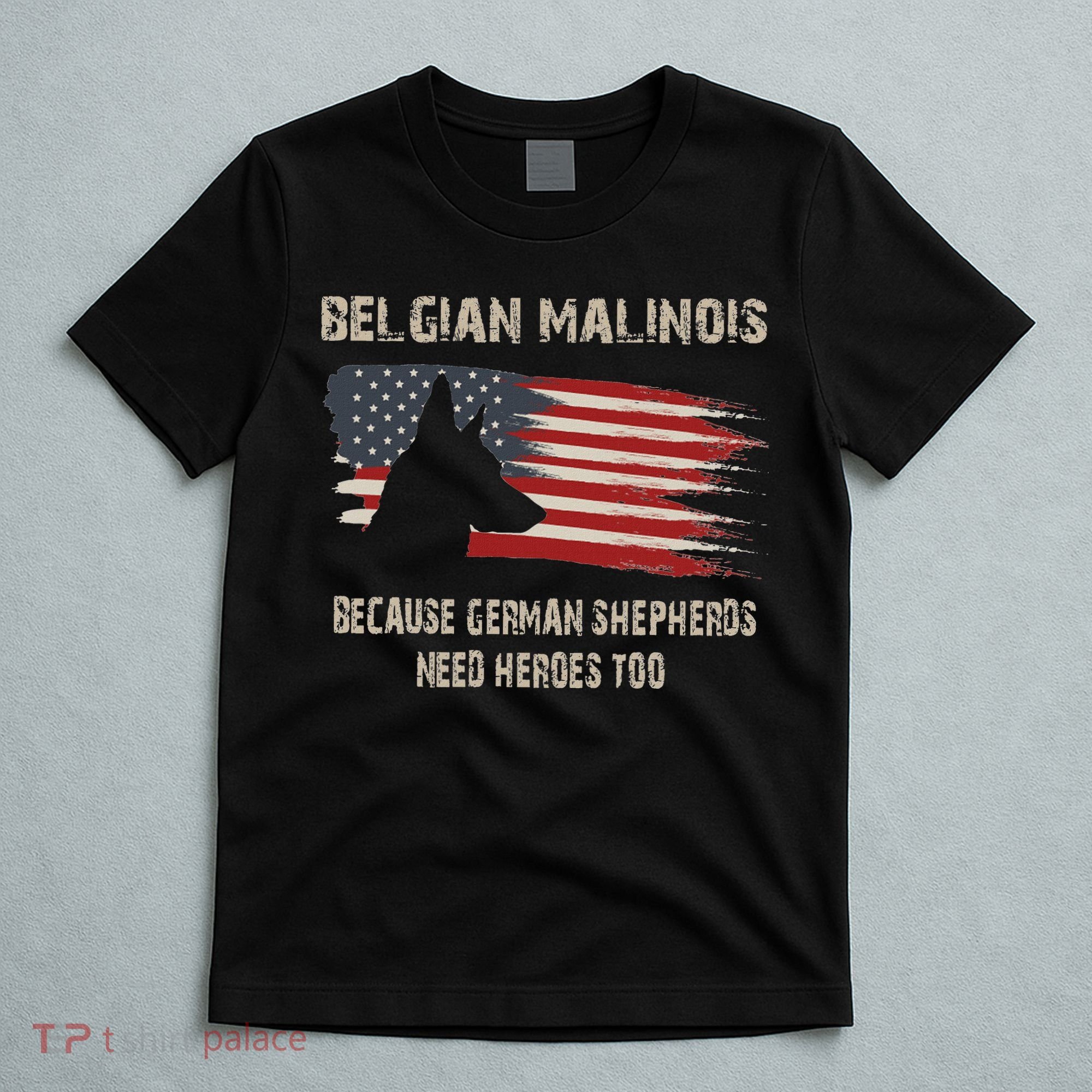 Belgian Malinois American Flag T-Shirt