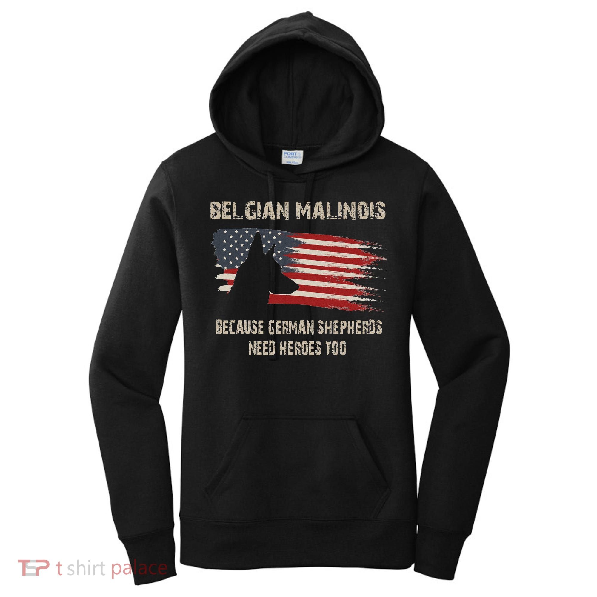 Belgian Malinois American Flag Women's Hoodie