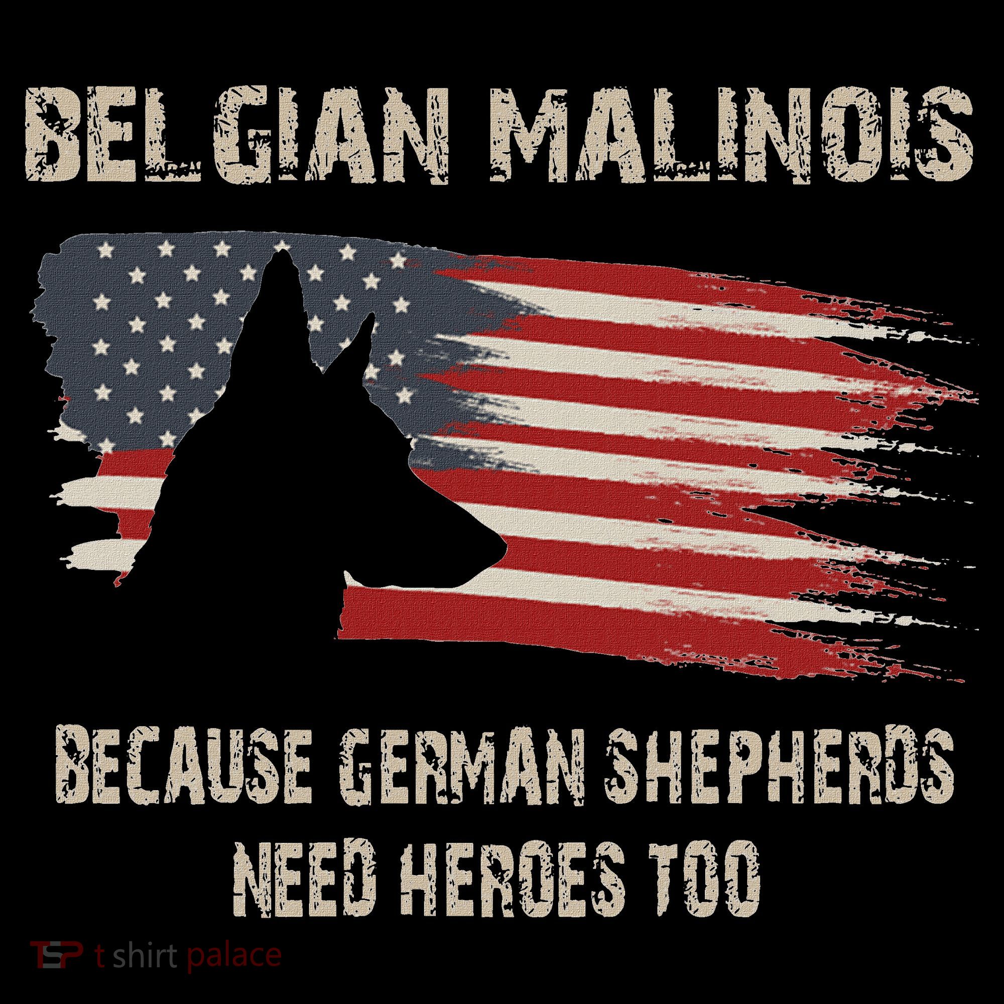 Belgian Malinois American Flag Ornament