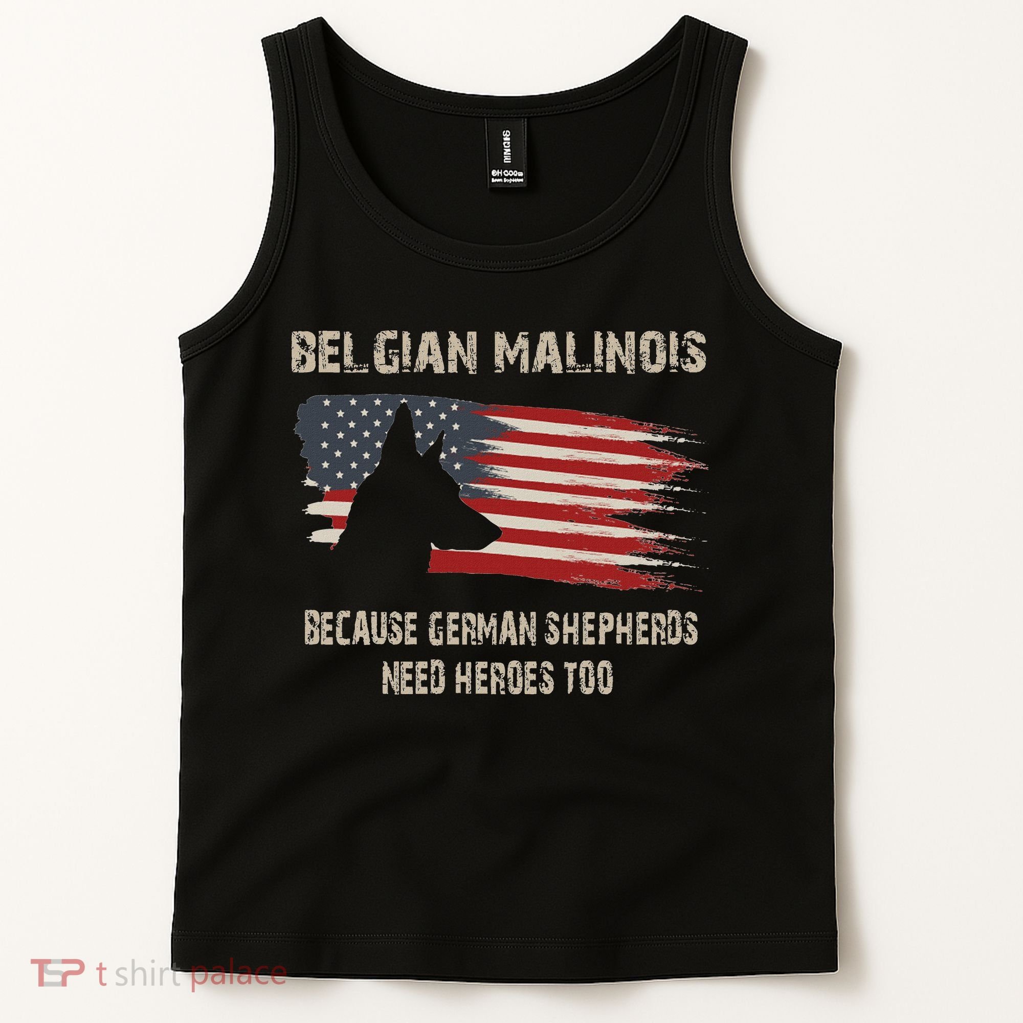 Belgian Malinois American Flag Tank Top