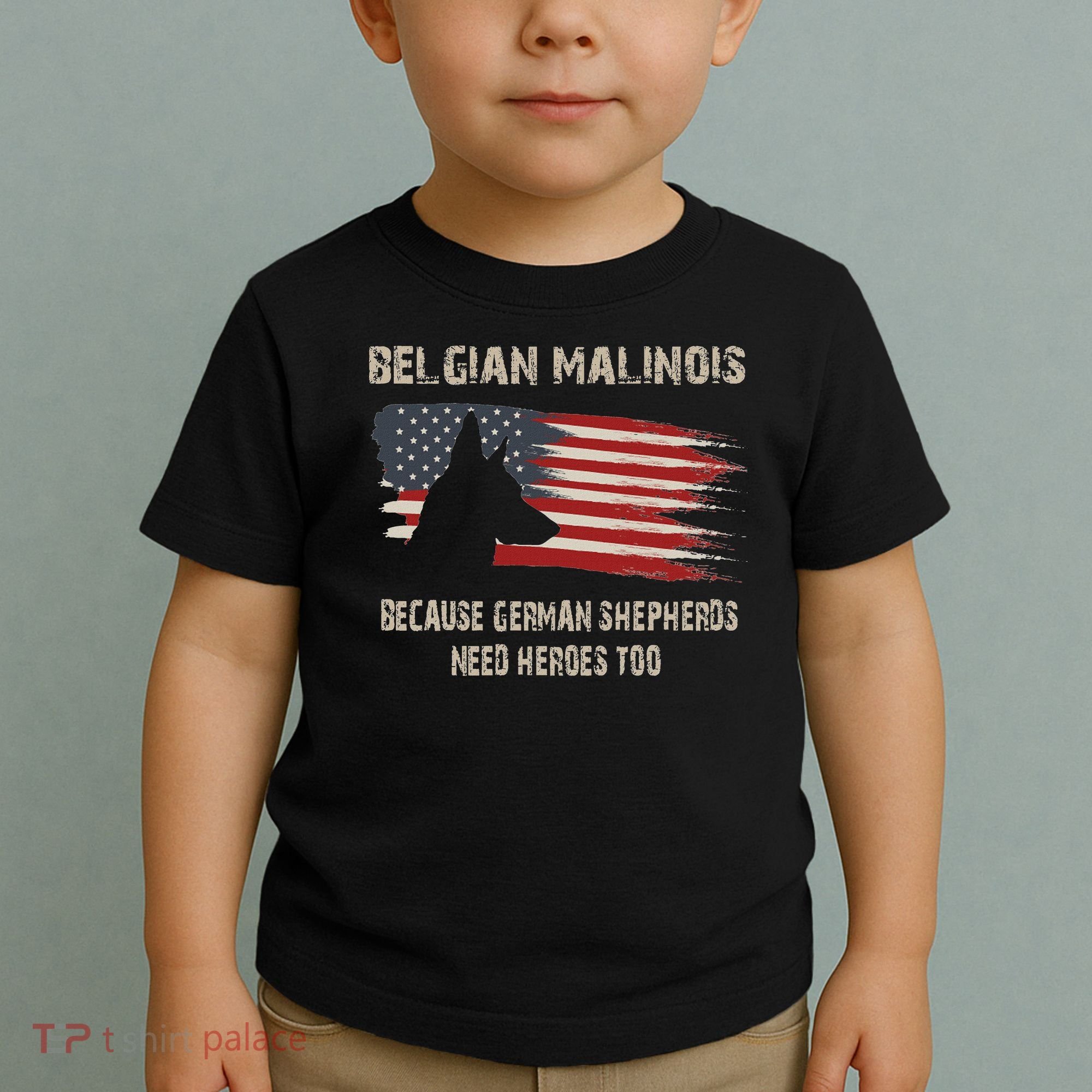 Belgian Malinois American Flag Toddler T-Shirt