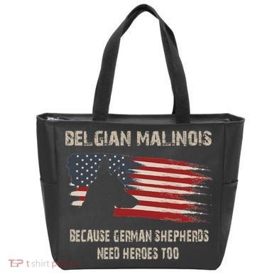 Belgian Malinois American Flag Tote Bag