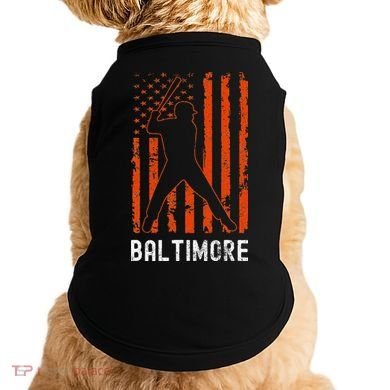 Baltimore Maryland American Flag Baseball Weathered Doggie Tank