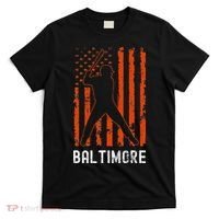 Baltimore Maryland American Flag Baseball Weathered T-Shirt thumb 0