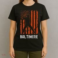 Baltimore Maryland American Flag Baseball Weathered T-Shirt thumb 4